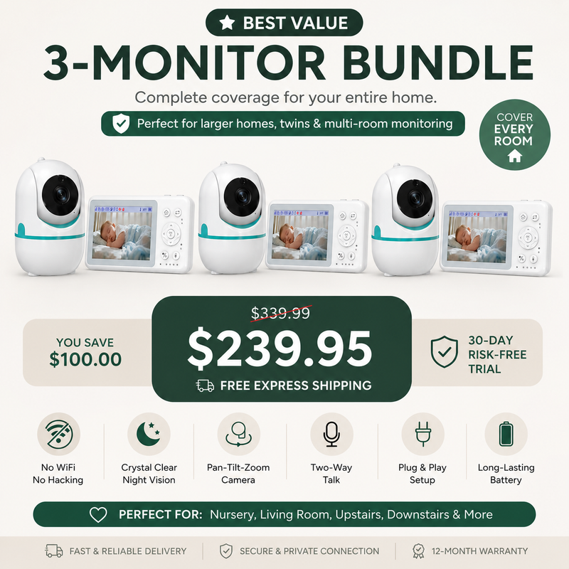 The Pipolic Complete Home Pack -Three Baby Monitors